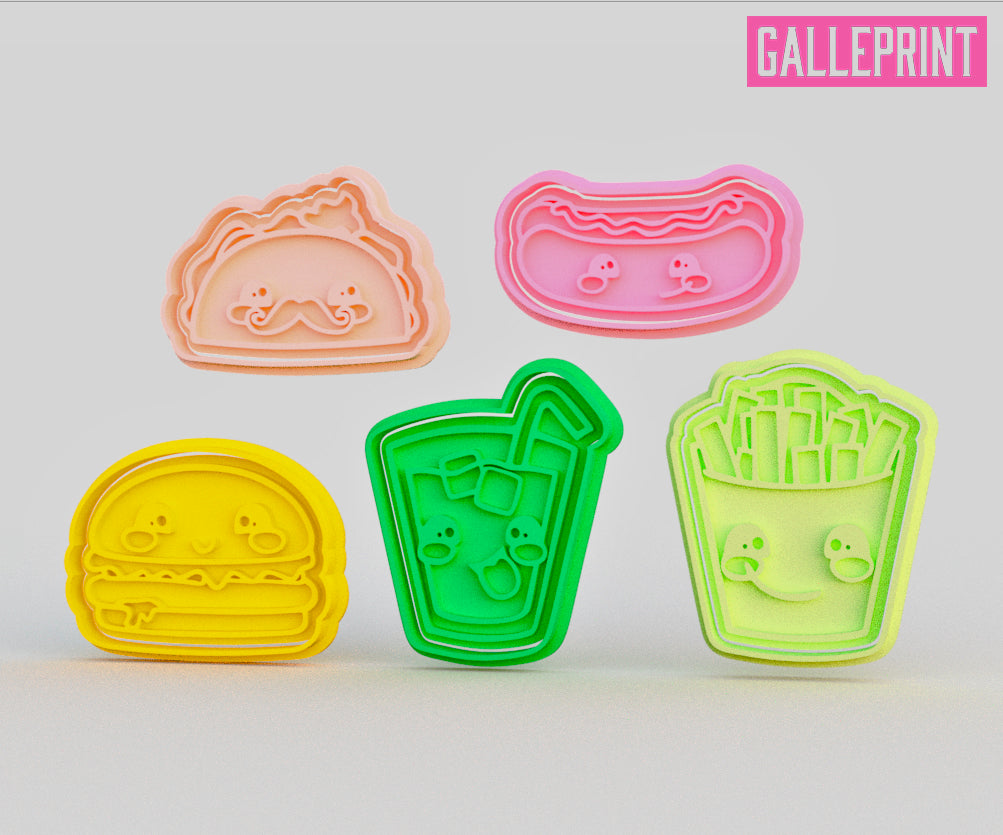 SET DE CORTADORES Y MARCADORES - COMIDA KAWAII