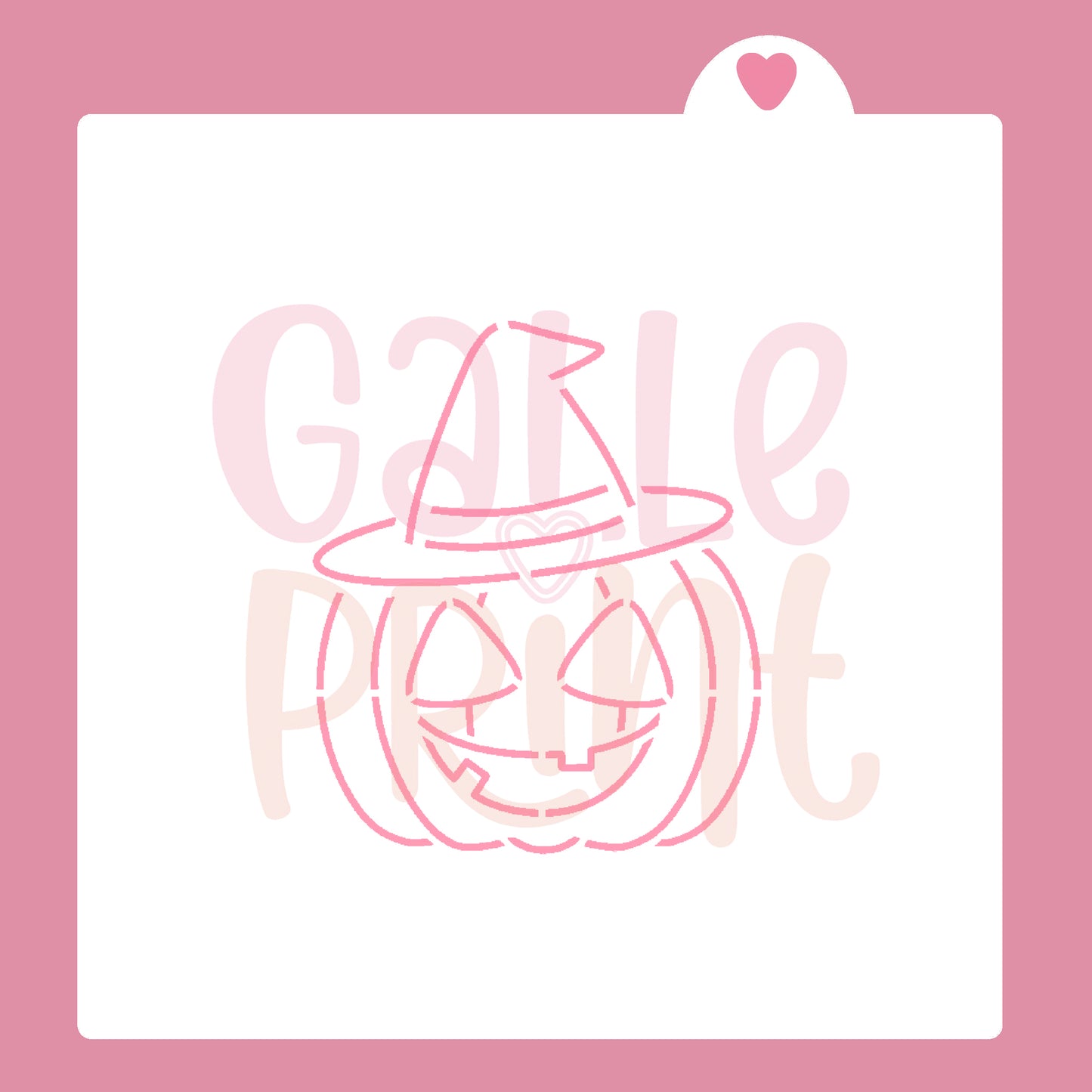STENCIL - CALABAZA CON SOMBRERO DE BRUJA