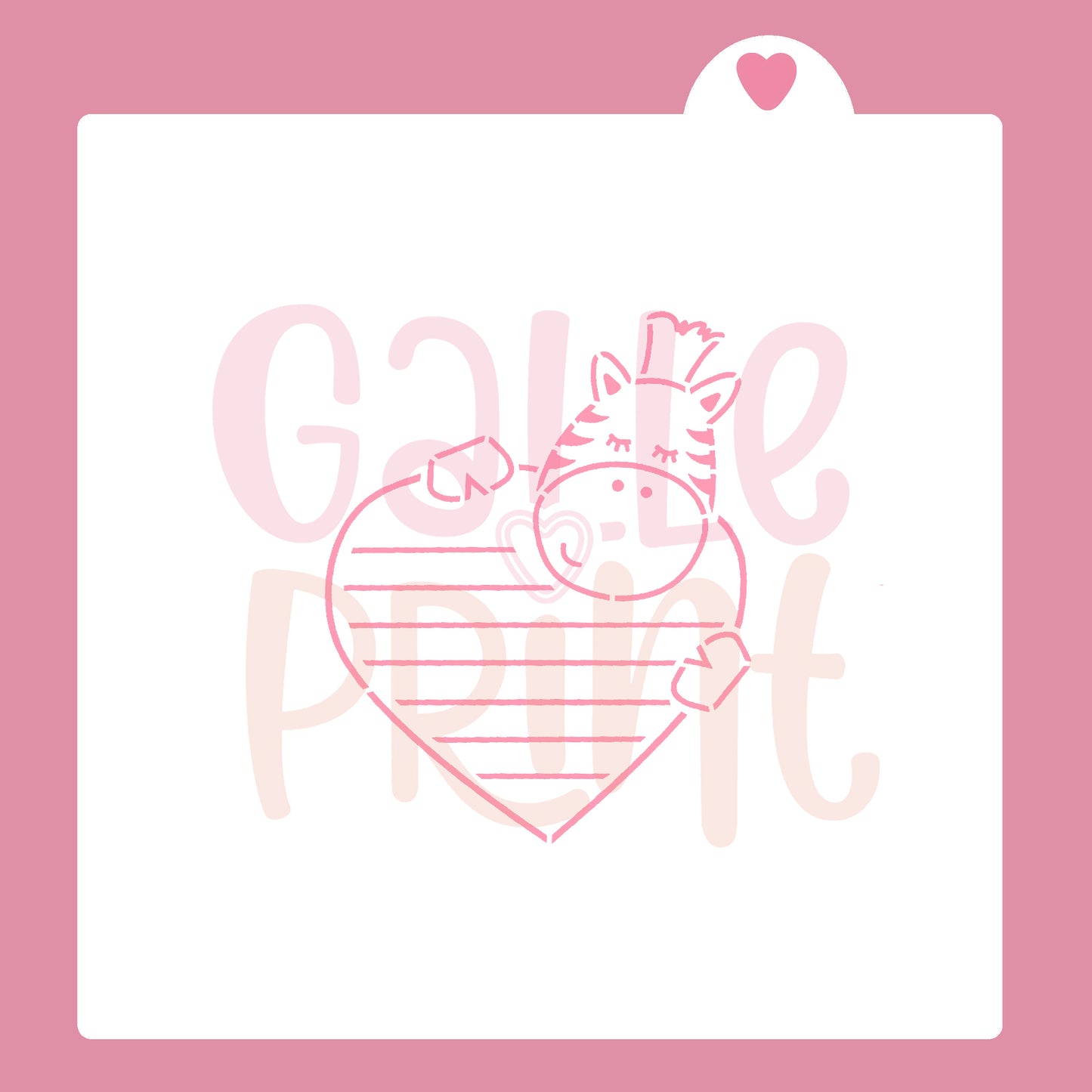STENCIL - ZEBRA CORAZÓN