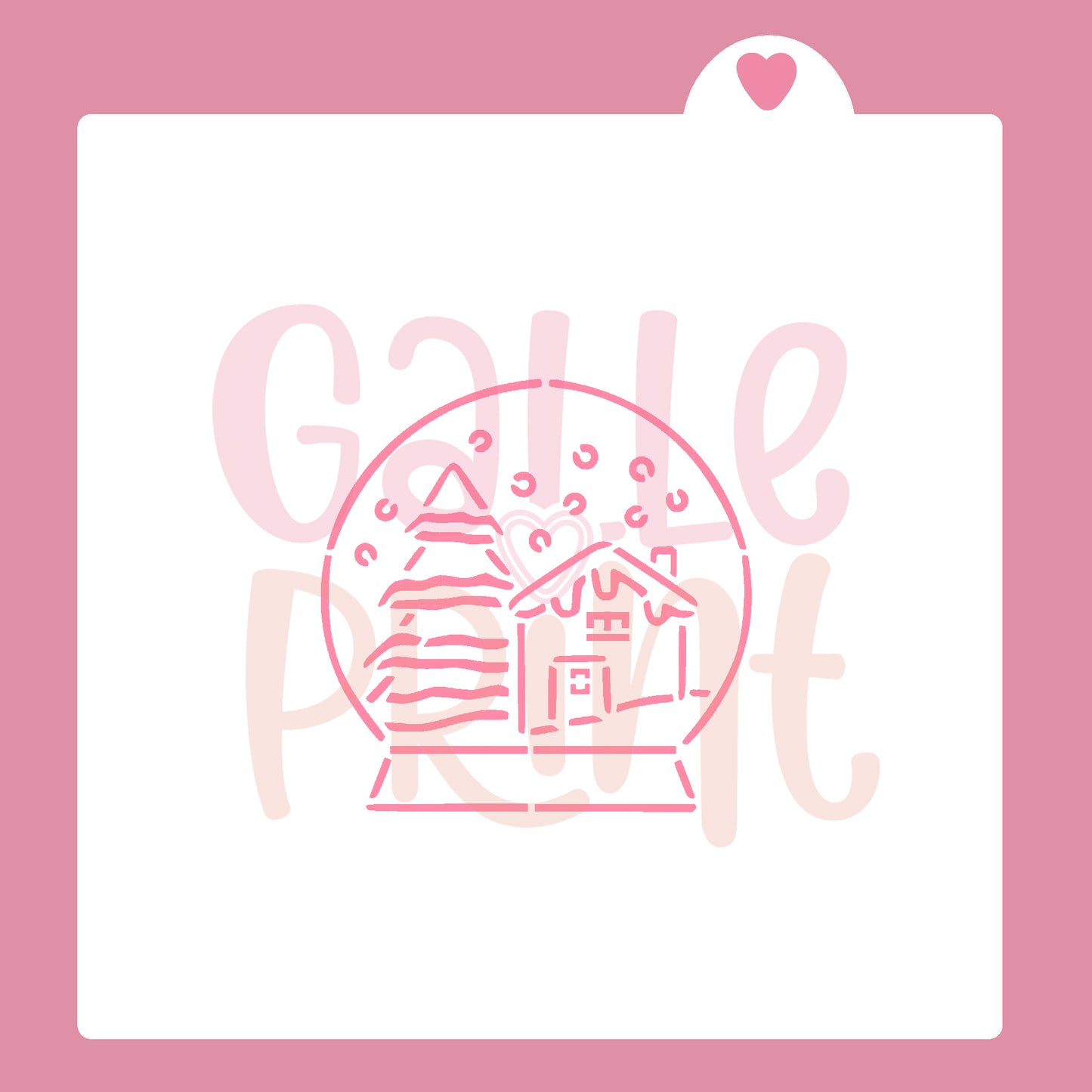 STENCIL - CASITA EN BOLA DE CRISTAL