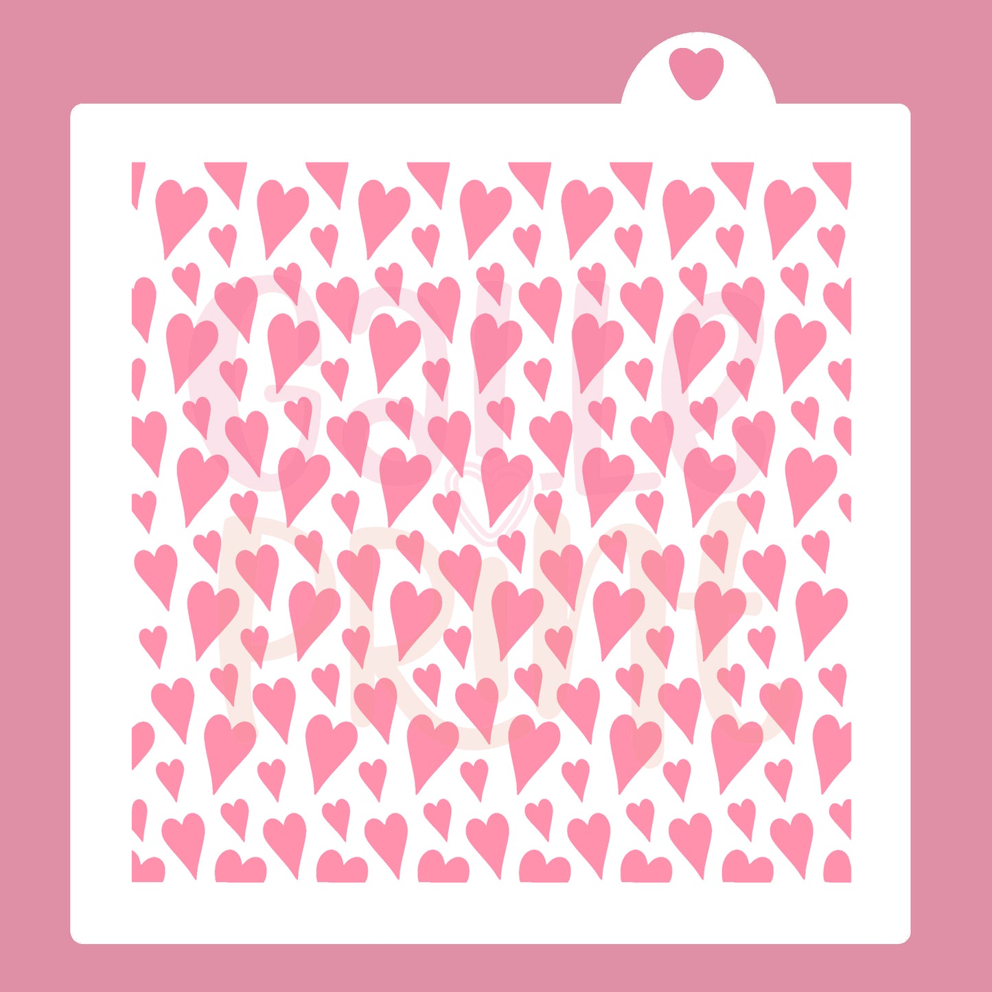 STENCIL - PATRÓN CORAZONES ALARGADOS