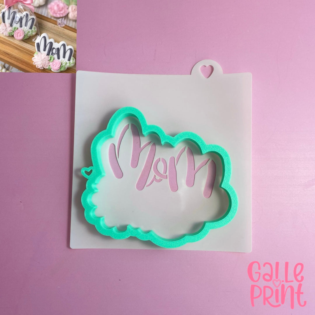SET DE CORTADOR Y STENCIL - MOM (FLORES)
