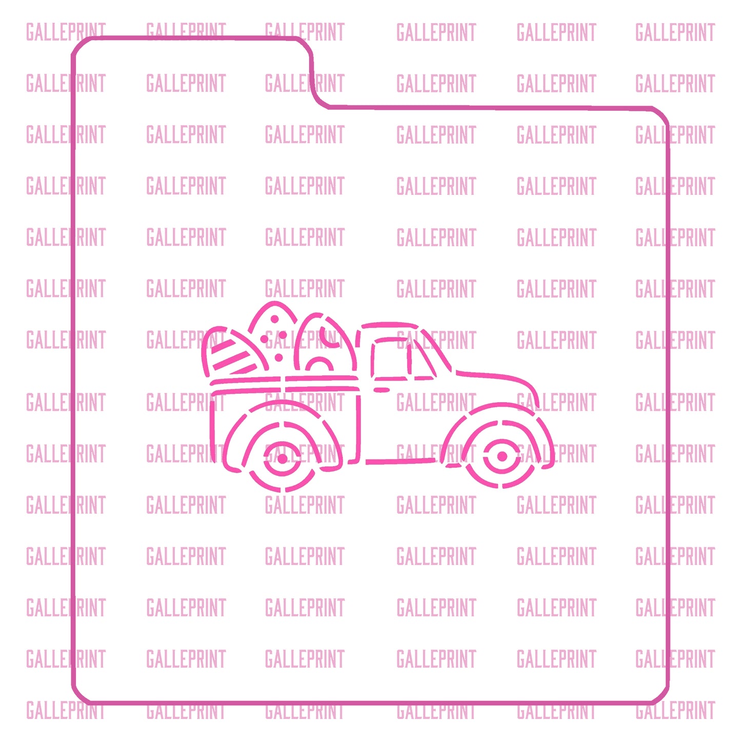 STENCIL - CAMION CON HUEVOS DE PASCUA