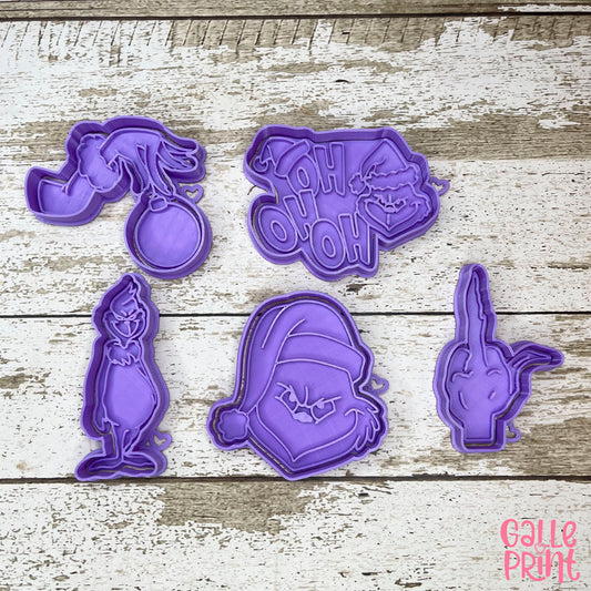 SET DE CORTADORES Y MARCADORES - GRINCH GROSERO