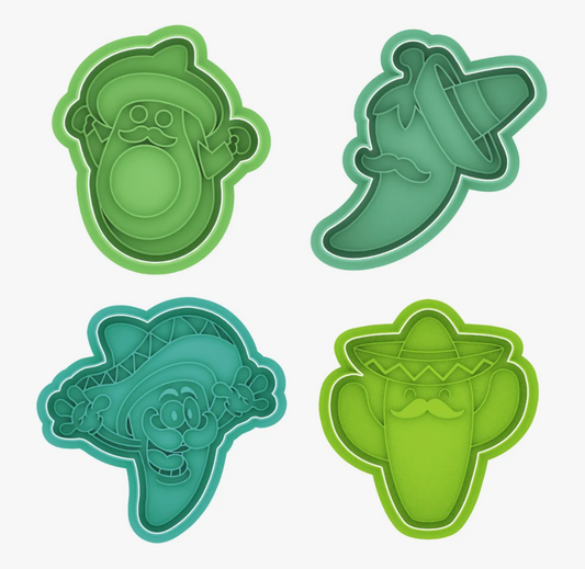 SET DE CORTADORES Y MARCADORES - CHILES Y CACTUS MEXICANOS