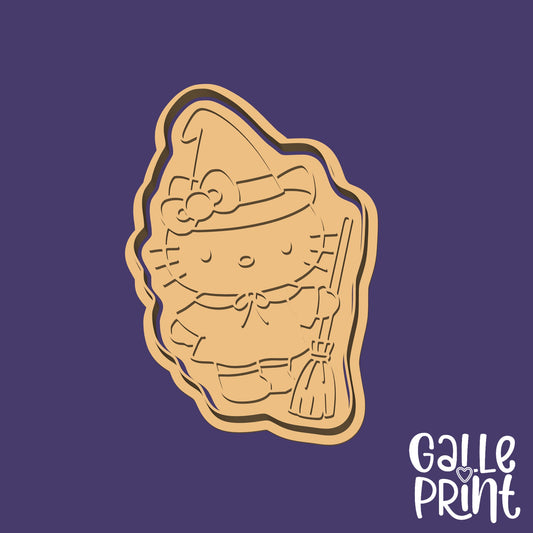 CORTADOR Y MARCADOR - HELLO KITTY CON ESCOBA