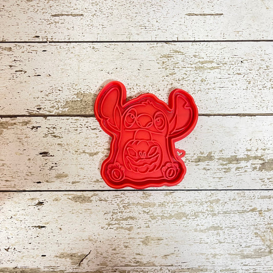 CORTADOR Y MARCADOR - STITCH FANTASMA CON CALABAZA