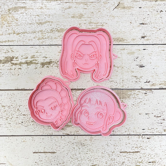 SET DE CORTADORES Y MARCADORES - CARA DE LAS GUERRERAS K-POP