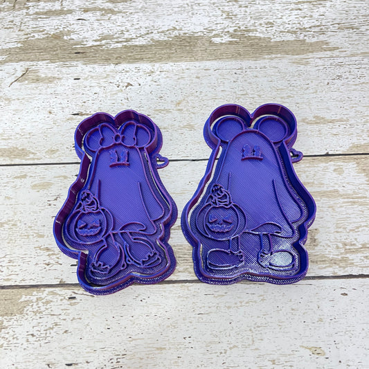 SET DE CORTADORES Y MARCADORES - PAREJA DE MICKEY Y MINNIE FANTASMAS