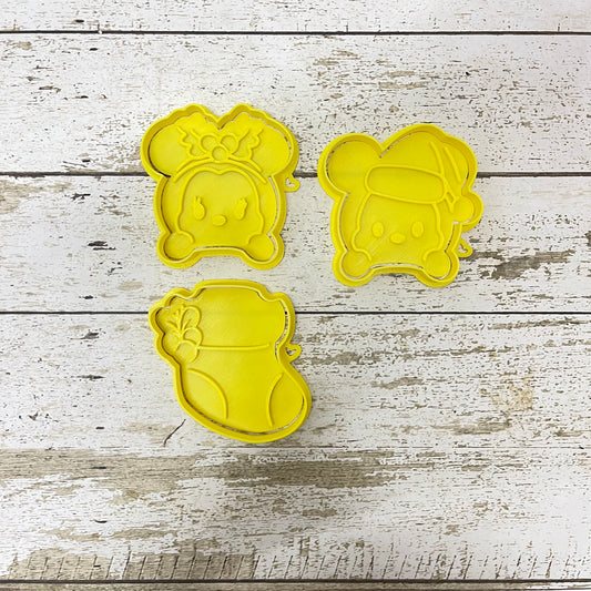 CORTADOR Y MARCADOR - BOTA NAVIDEÑA MICKEY Y MINNIE ARMABLE