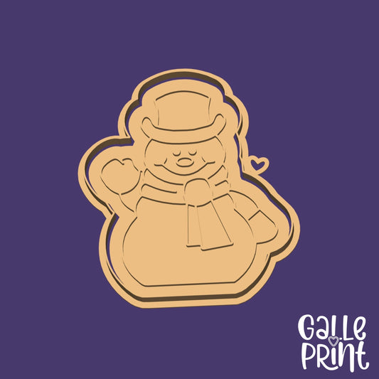 CORTADOR Y MARCADOR - MUÑECO DE NIEVE SALUDANDO