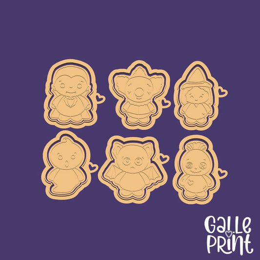 SET DE CORTADORES Y MARCADORES - PERSONAJES DE HALLOWEEN (MINI)
