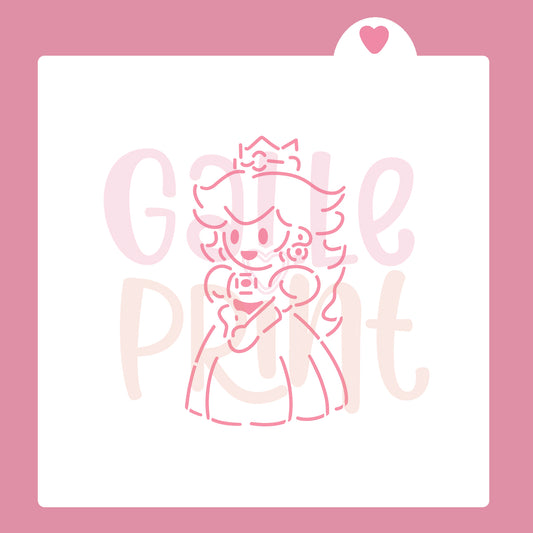 STENCIL -  PRINCESA PEACH (MARIO BROS)