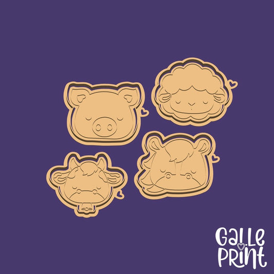 SET DE CORTADORES Y MARCADORES - ANIMALITOS DE LA GRANJA