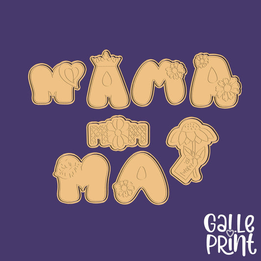 SET DE CORTADORES Y MARCADORES - LETRAS MAMÁ