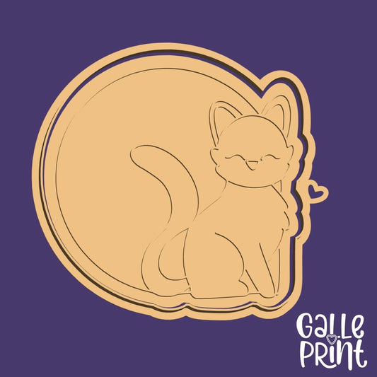 CORTADOR Y MARCADOR - GATO CON LA LUNA