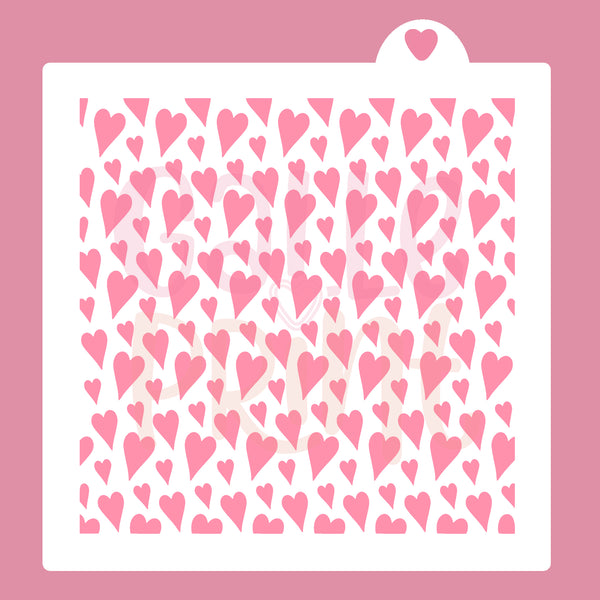 STENCIL - PATRÓN CORAZONES ALARGADOS