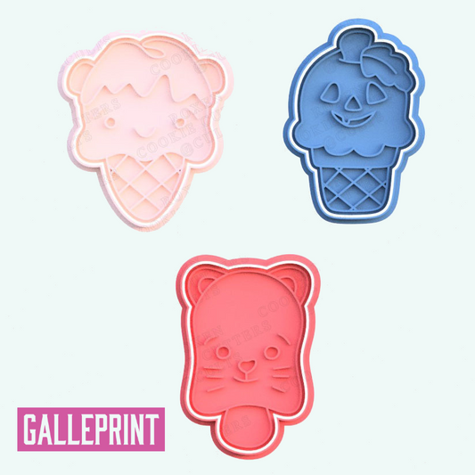 SET DE CORTADORES Y MARCADORES - HELADOS PARA HALLOWEEN