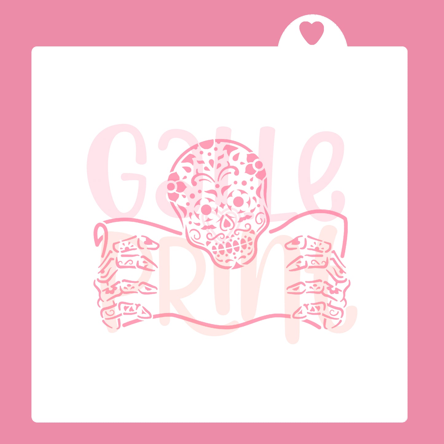 STENCIL - CALAVERA CON CARTEL